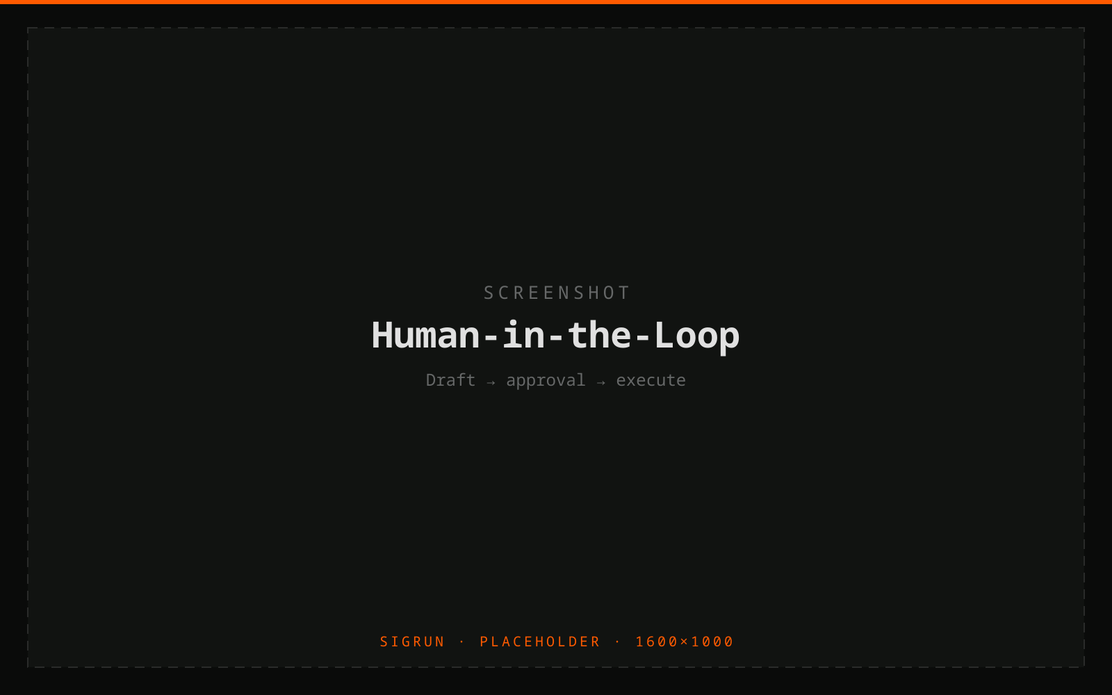 Human-in-the-loop approval: Sigrun drafts an action and pauses for explicit approval before executing.